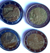 4X 2-Euro Coins, *POPULAR