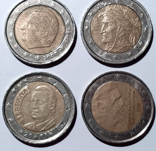 Euro coins popular - 4x, 2-euro