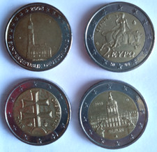 4X 2-Euro Coins, *POPULAR