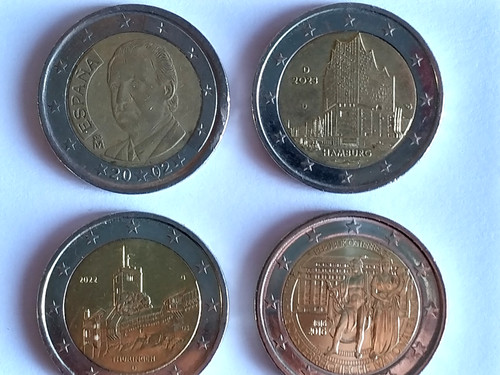 Euro coins popular - 4x, coins,